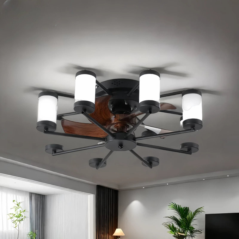 Confort élégant, économies tout au long de l'année: ventilateur de plafond à profil bas avec télécommande et 5 ampoules DEL