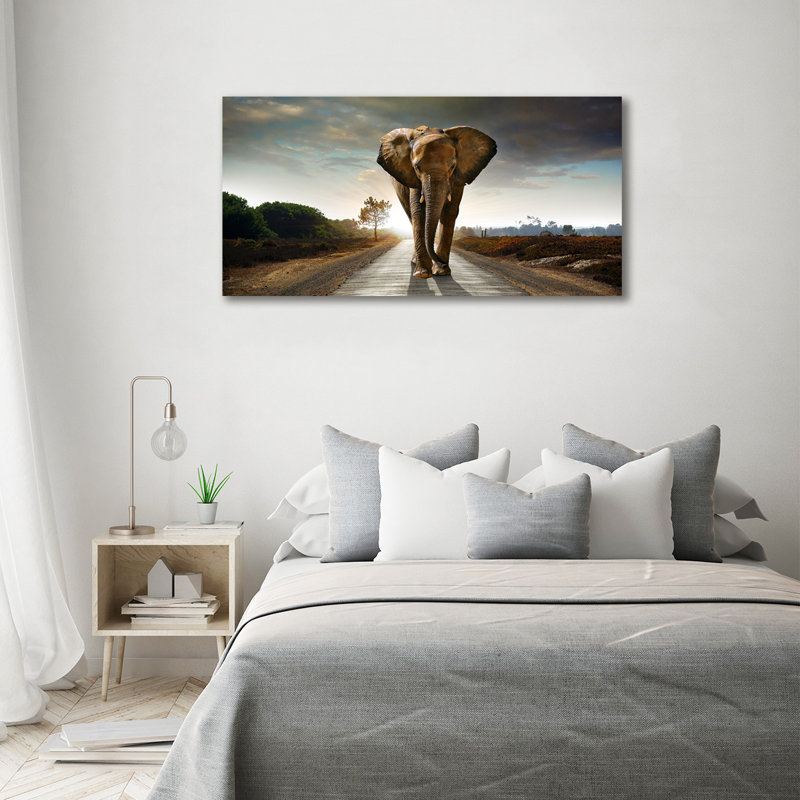Strolling Elephant - Wrapped Canvas Print
