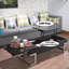 Table basse noire à plateau relevable ultrabrillant avec rangement dissimulé pratique-402579974