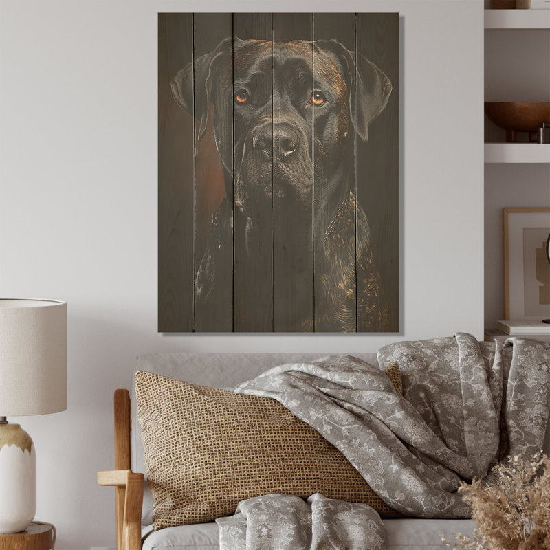 Dog Mastiff Majesty - Art mural en bois sur bois de pin naturel, H 20 po x l 10 po