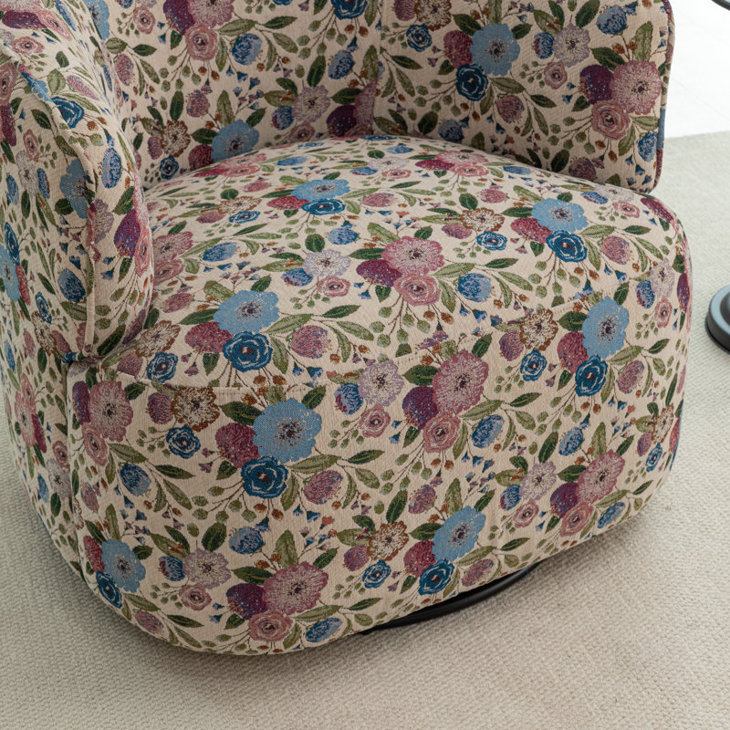 Fauteuil demi-tonneau pivotant rembourré Bryonie
