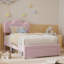 Lit simple tapissier à DEL avec tiroirs de rangement, lit pour filles avec tête de lit à fleurs-1540429666-1540429663