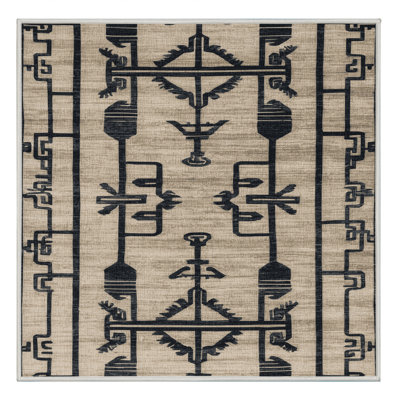 Machine Washable Art Deco Beige Area Rug