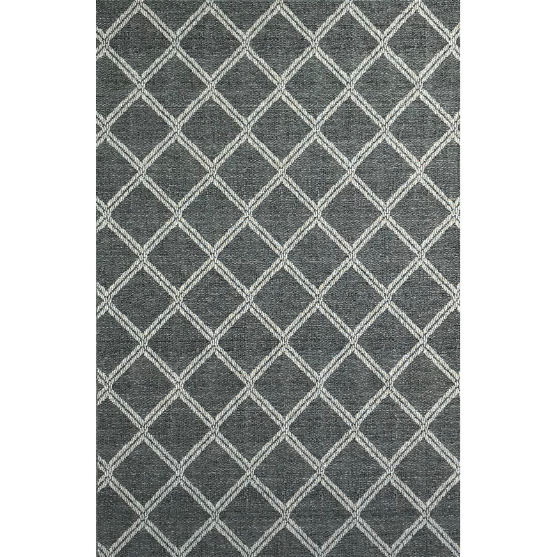Tapis gris à tissé plat Cravens, Rectangle 5 pi 3 po x 7 pi 7 po