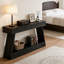 Table d'entrée durable en panneau de fibres à densité moyenne avec rangement à deux niveaux, idéale pour la décoration moderne et rustique.