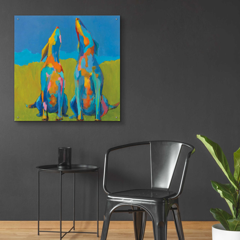 «Howling Hound» par Phyllis Adams, H 36 po x l 36 po x P 0,2 po