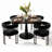 4 - Person Dining Table Sets With Round Table & 4 Upholstered Velvet Chairs-895258808