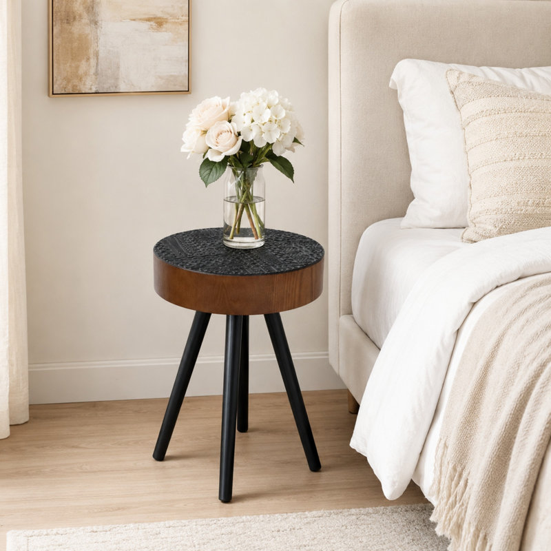 Table d'appoint 15,7 "Farmhouse, Noir