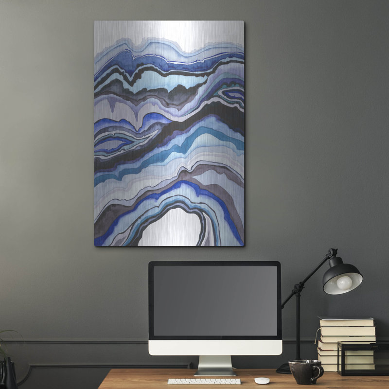 «Quartz Lore II» par Grace Popp, verre d'art mural en métal, H 36 po x l 24 po