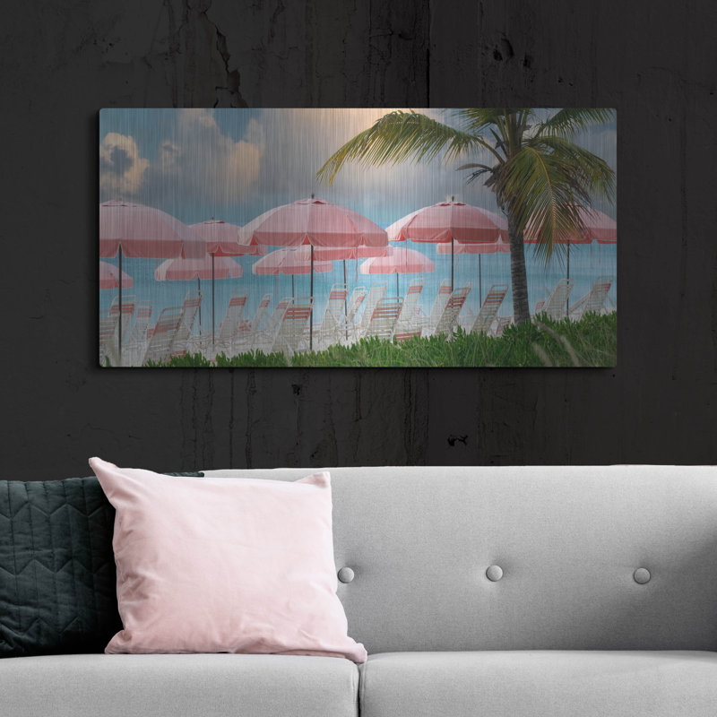 " Umbrellas " by Dennis Frates, 24" H x 48" W