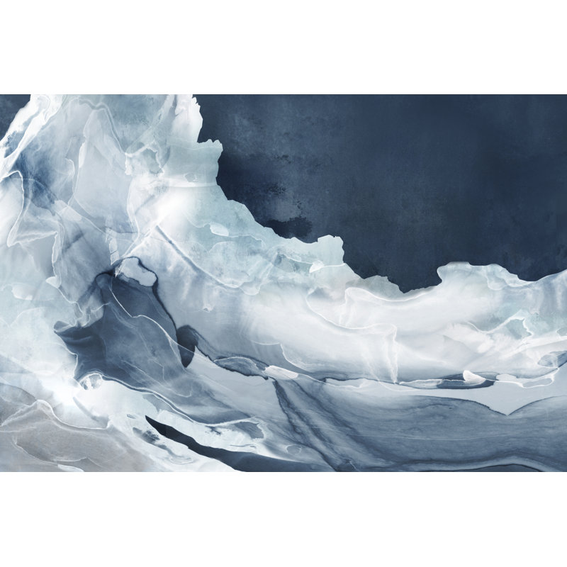 Vague de glace bleue sur toile, H 8 po x l 12 po