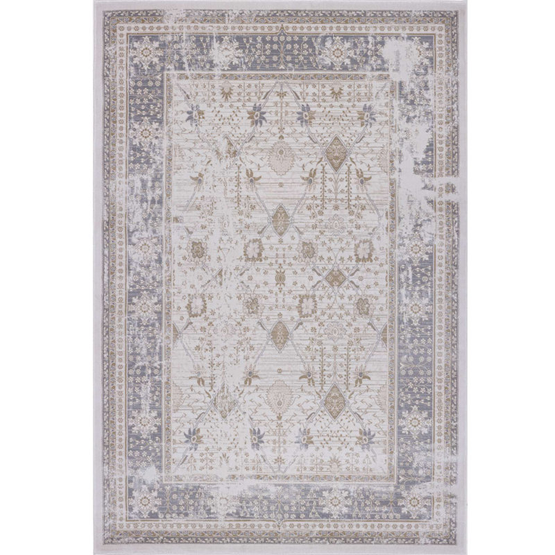 Tapis à motif oriental gris Payne, Rectangle 5 pi 3 po x 7 pi 7 po