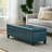 Modern Pu Leather Storage In Teal - 17.23W X 50.91L 16.54H, Enhances Home Ambiance Bench With Cover 50.91X17.23X16.54, Versatile Seating Option-413265833