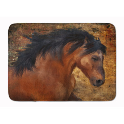 Tapis pour salle de bain en mousse à mémoire de type cheval sauvage