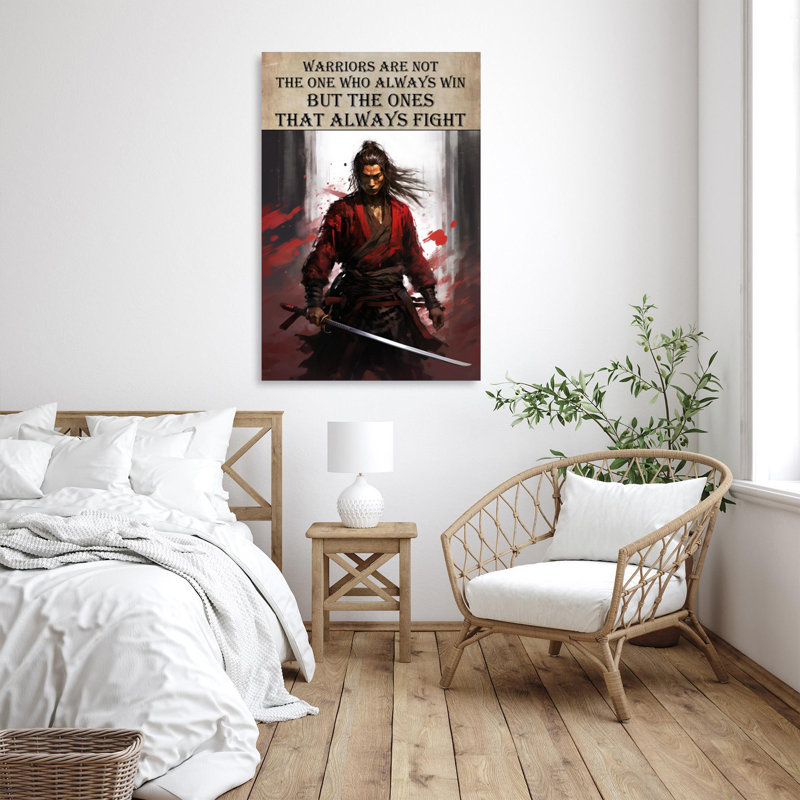 Warriors are not the one - 1 pièce, reproduction d'art graphique sur toile tendue, H 36 po x l 24 po x P 1,25 po
