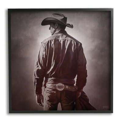 " Monochrome Cowboy Silhouette " by RB