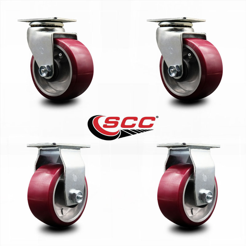 4 Piece Poly on Aluminum Caster Set