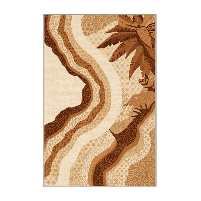 Machine Washable Pacchiana Global Inspired Moroccan Rug in Beige – Beige Binding, 4x6