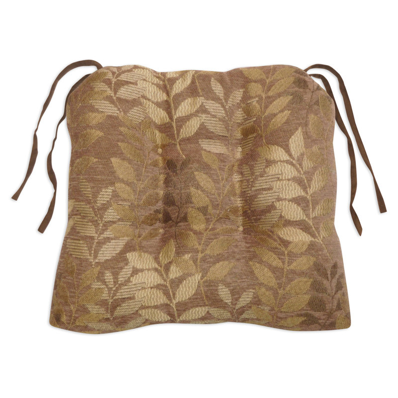 Outdoor 3'' Dining Chair Chair Pad, Brown/Gold