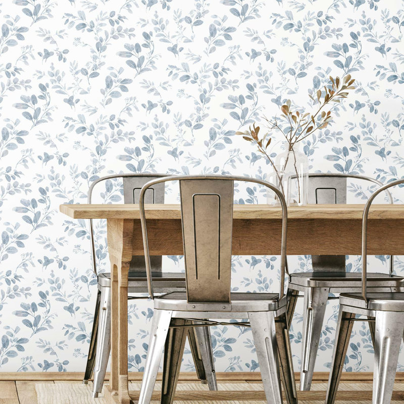 Papier peint autocollant Dancing Leaves, Bleu