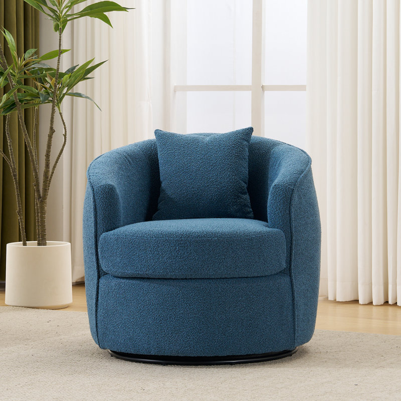 Fauteuil d'appoint pivotant Modern Boucle, Bleu