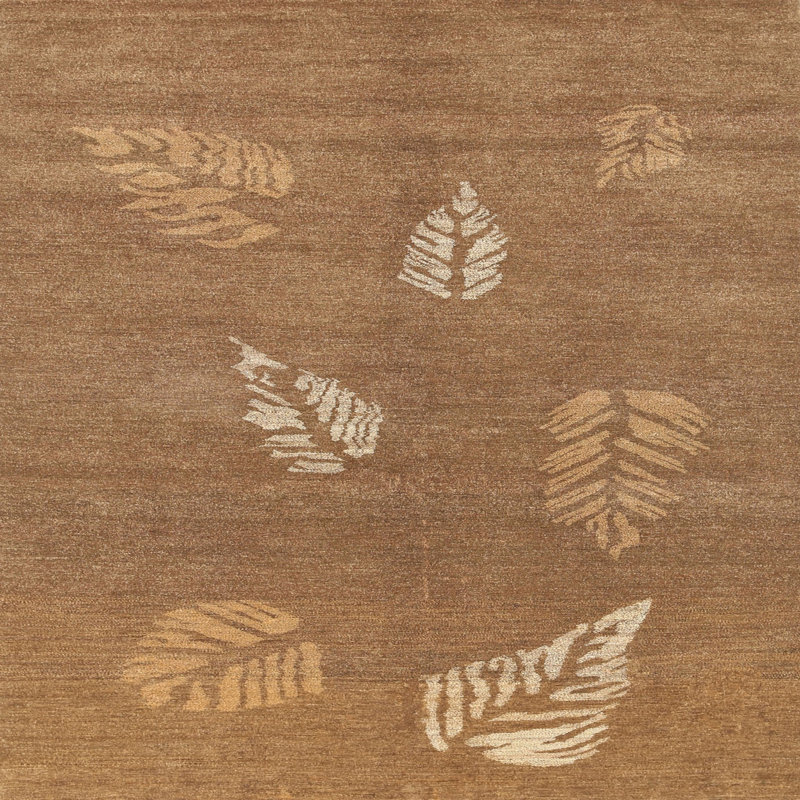 Tapis beige contemporain, Carré 5 pi