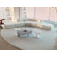 Table de bout en pavé moderne 30 po x 21 po x 15 po - blanc ultrabrillant (seulement avec table basse)-1872623180