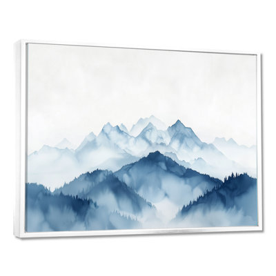 Winter Blue And White Mountain Majesty II - Landscape Mountains Canvas Print