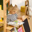 Bibliothèque en bois pour enfants, Nook & Play Store de lecture multifonctionnel