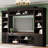 Farmhouse 4-Piece Entertainment Wall Unit Set with Bookshelf for TVs Up to 70", Walnut TV Stand with Adjustable Shelves, Mid-Century Large Media Console with Wine Rack for Living Room-729179668
