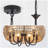 6- Light Dimmable Drum Chandelier Natural Rattan Bohemian Pendant-1699023142