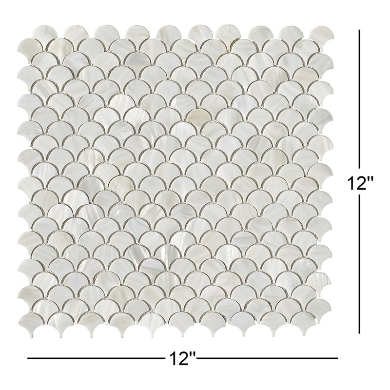 1" x 1" Seashell Fish Scale Mosaic Wall Tile
