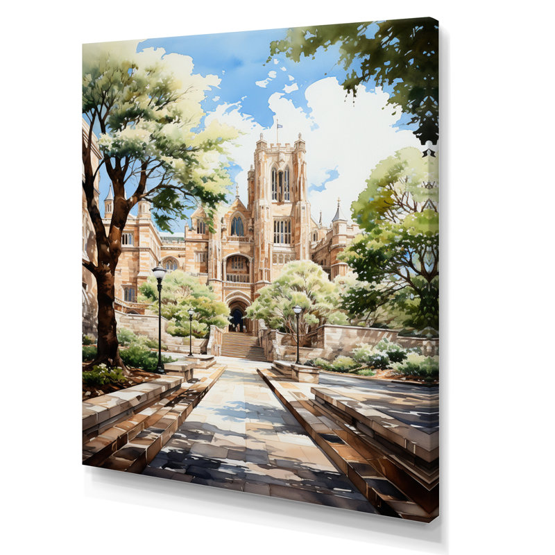 " College University Buildings Academic V ", Wrapped Canvas, 20" H x 12" W x 1" D