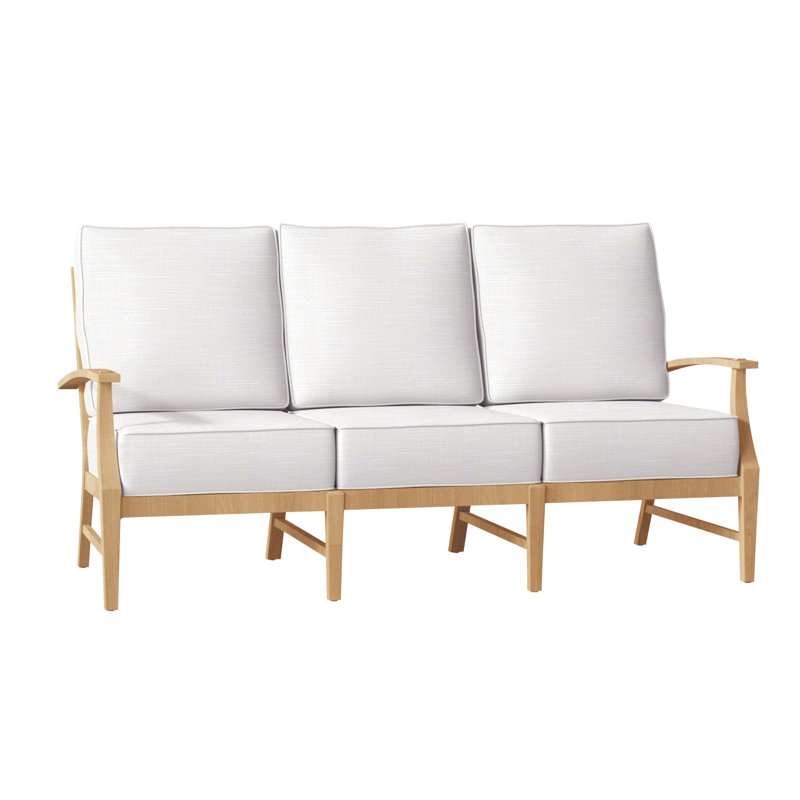 Croquet Teak Sofa - Natural Teak, Natural Teak, Rollo Lace InsideOut® Linen, Welt