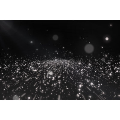 White Particles On Black Background by Erdikocak - Wrapped Canvas Print