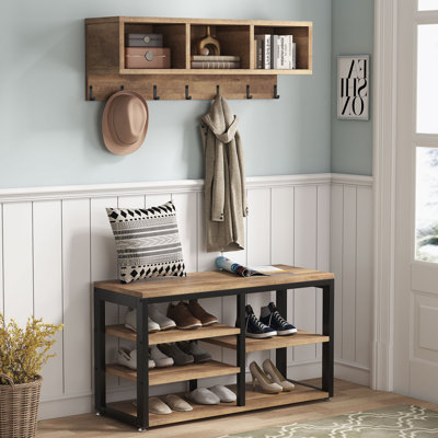 Edalyn 31.5" Wide Hall Tree with Bench and Shoe Storage by 17 Stories