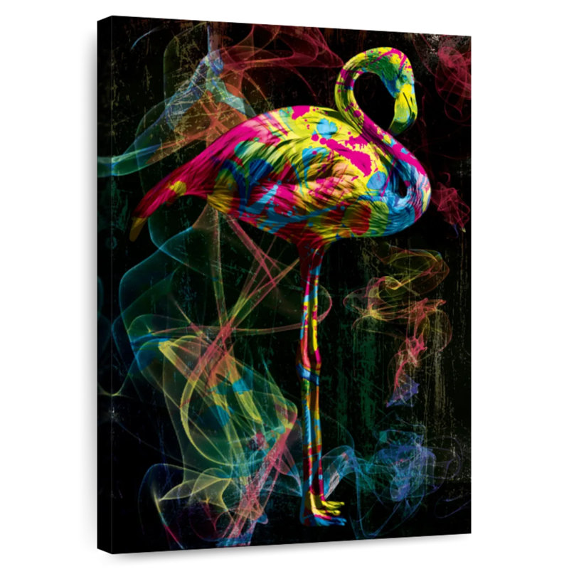 Flamant rose fumé, H 45 po x l 30 po