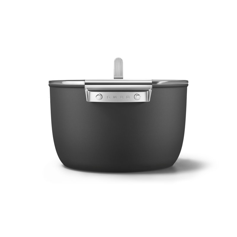 SMEG Casserole Dish w/ Lid, Black, 8.1365 qt.