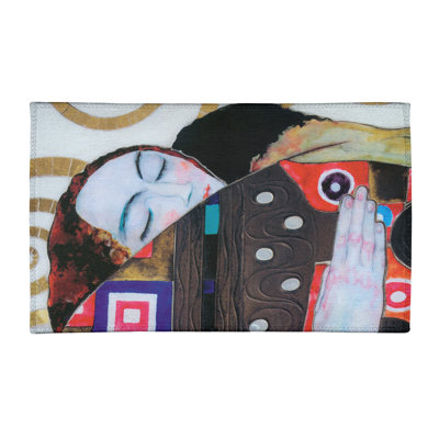 Tapis rouge/brun/jaune