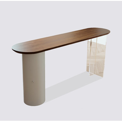 Modern Minimalist Acrylic And Pine Bar Table