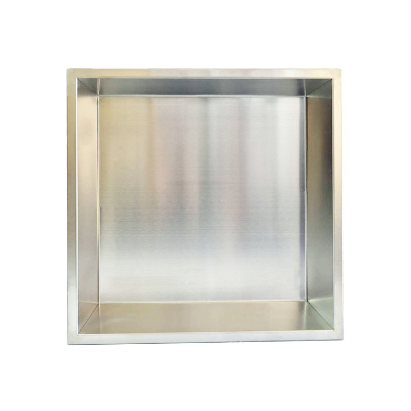 Niche de douche en acier inoxydable chromé 16 po x 16 po (taille extérieure 17,5 po x 17,5 po)