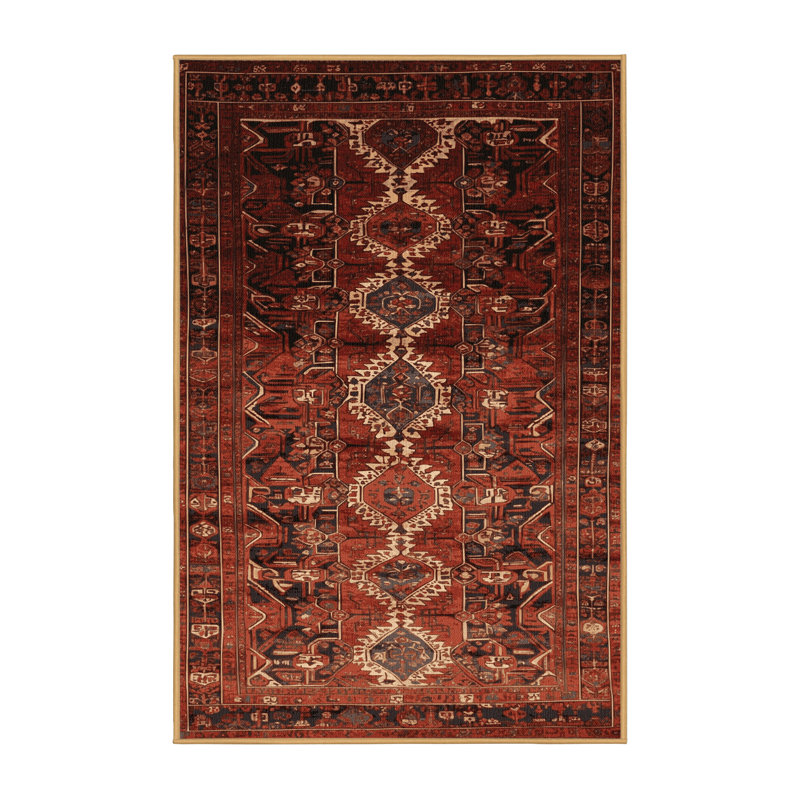 Tapis brun lavable à la machine, Rectangle 5 pi x 7 pi