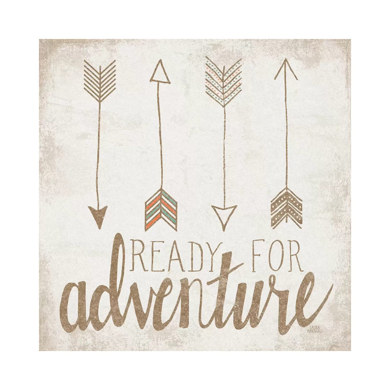 Ready For Adventure, Beige by Laura Marshall - Wrapped Canvas Print, 45.72 cm H x 45.72 cm W