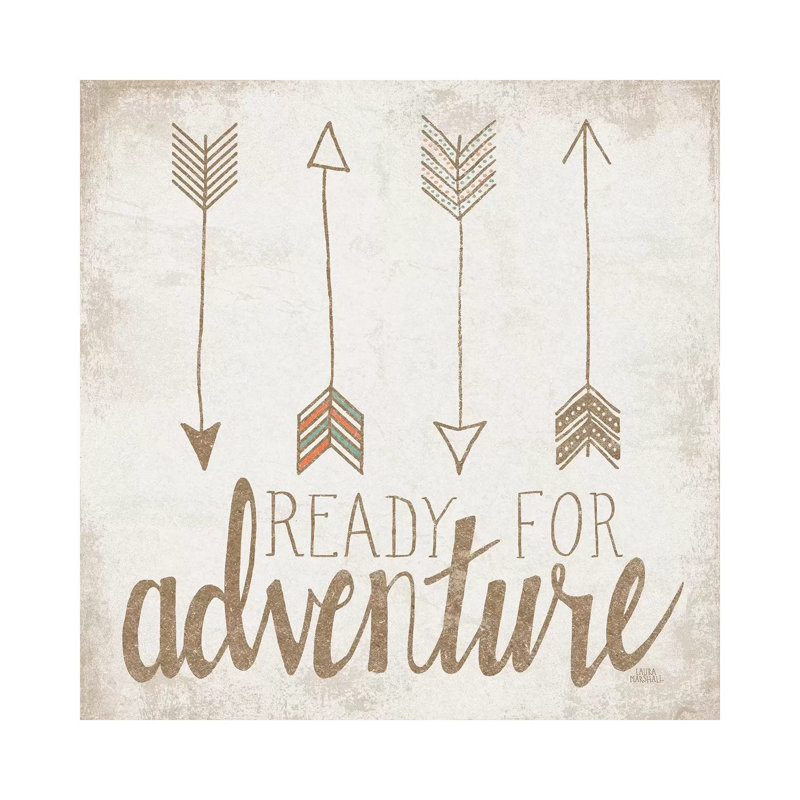 Ready For Adventure, Beige by Laura Marshall - Wrapped Canvas Print, 93.98cm H x 93.98cm W x 1.91cm D