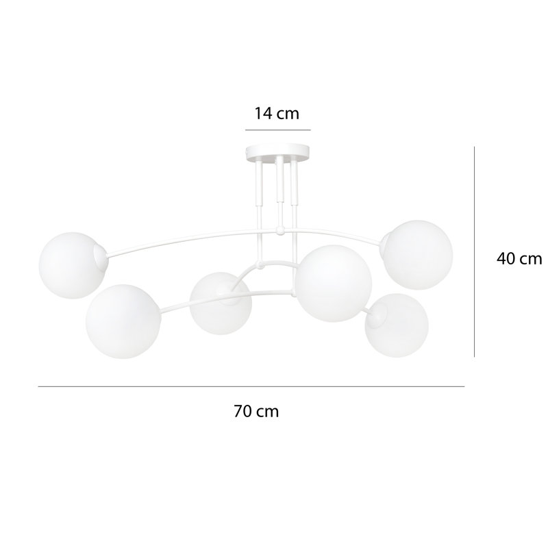 Pamplona Glass Flush Mount, White