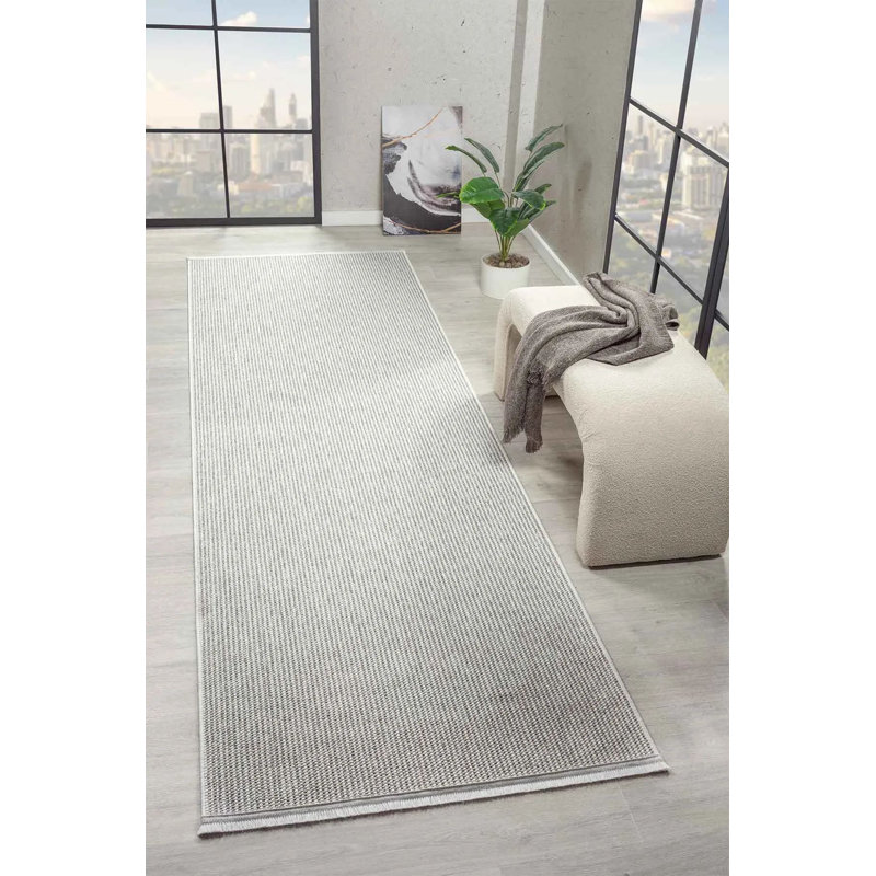 Soft Grey Area Rug, 5.2 x 7.5 Feet | 100% Polypropylene, 1.9 lbs/sq ft, 0.3 in Pile Height | Machine Woven, Non-Slip Dot Underside, Antibacterial | Perfect for Living Room, Bedroom & Dining Room Decor