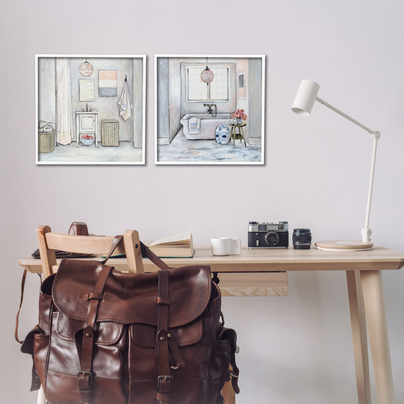 Ensemble de 2 giclées par R. Rig, H 17 po x l 17 po, Blanc