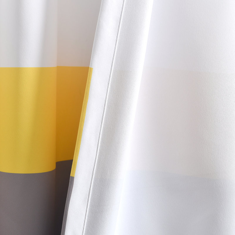 Alexander Color Block Room Darkening Curtain Pair, Gray