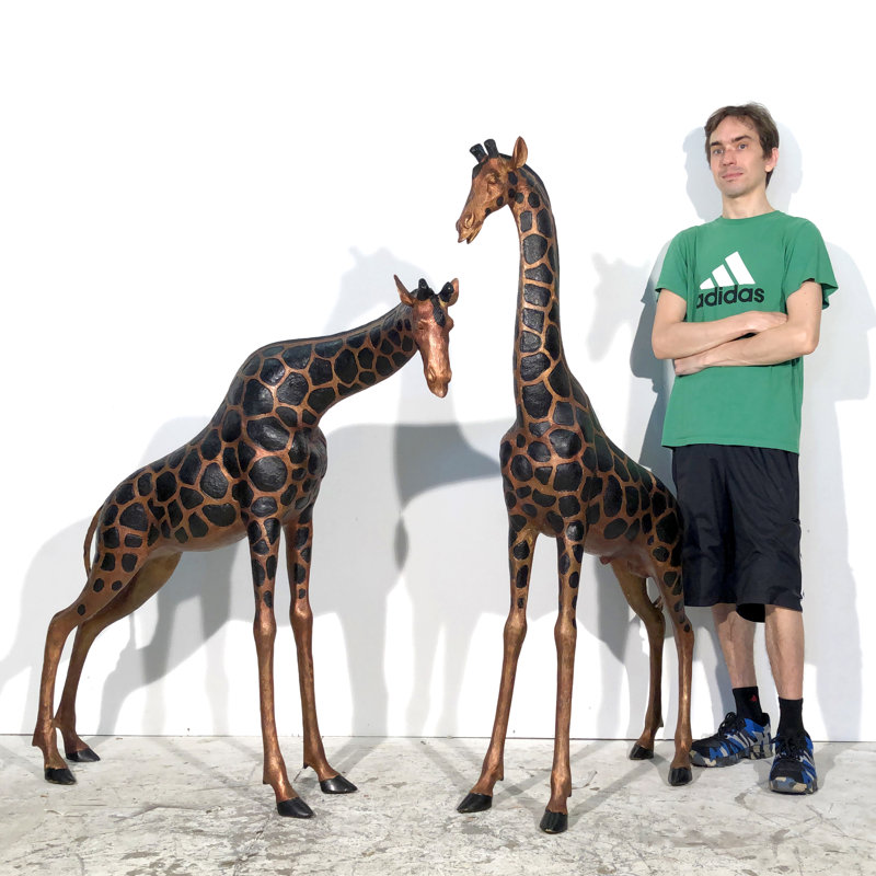 Giraffe Bronze Garden Statue