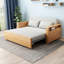 Canapé-lit convertible de 59 po avec rangement, canapé-lit modulaire à coussin souple gris avec méridienne réversible, canapé en bois massif de couleur bûche 3-en-1 pour salon, appartement, chambre à coucher, bureau